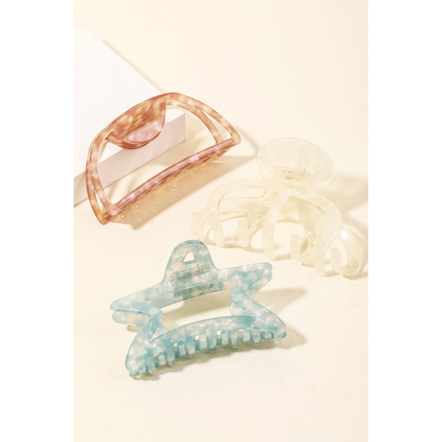 Assorted Shape Acetate Hair Clip Set