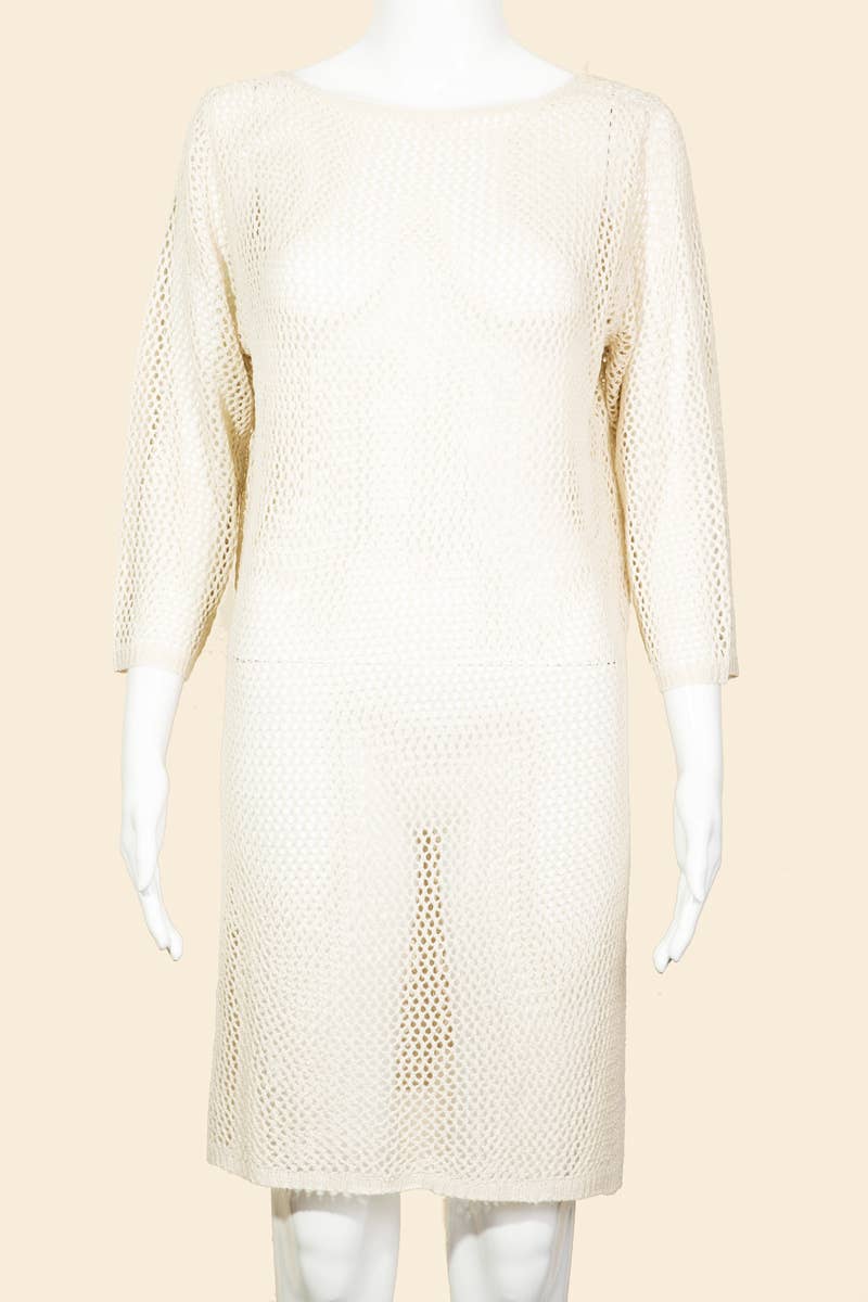 Long Sleeve Fishnet Cover Up