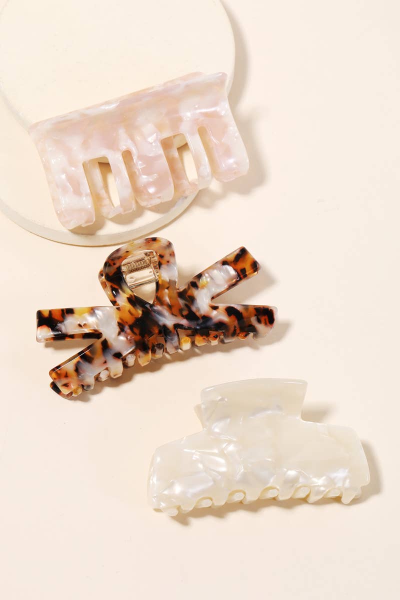 Acetate Bow Hair Claw Set