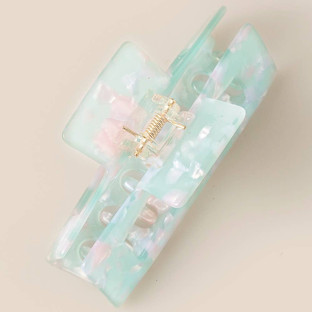 pink, white aqua Assorted Shapes Hair clip claw Set