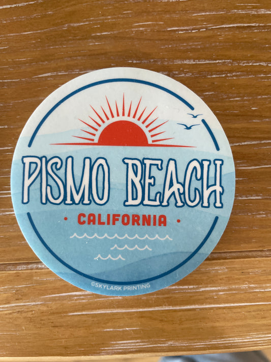 Ocean & Sun Pismo Beach Souvenir Sticker, 3 inches