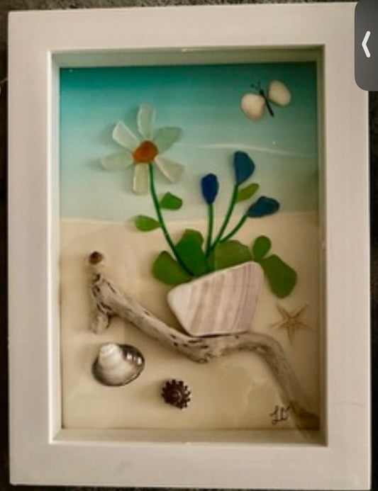 Sea Glass Framed Art Small - Assorted