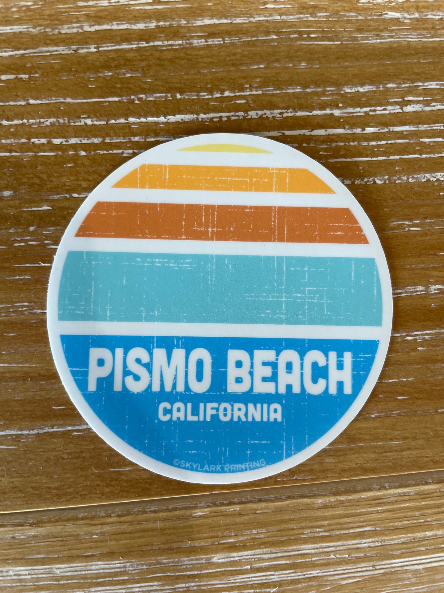 Pismo Beach Sunset Lines Souvenir Sticker, 3 inches