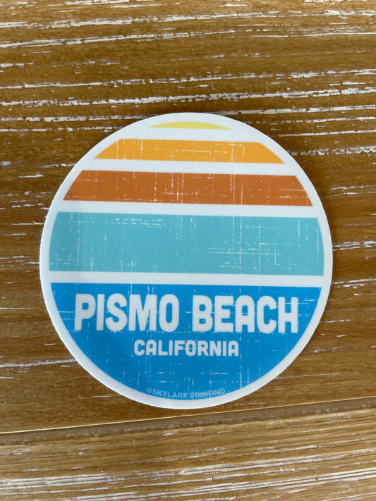 Pismo Beach Sunset Lines Souvenir Sticker, 3 inches