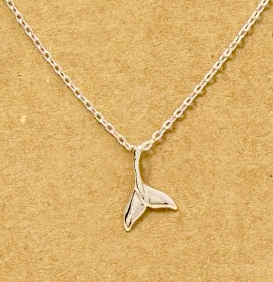 Silver Whale Tail Necklace