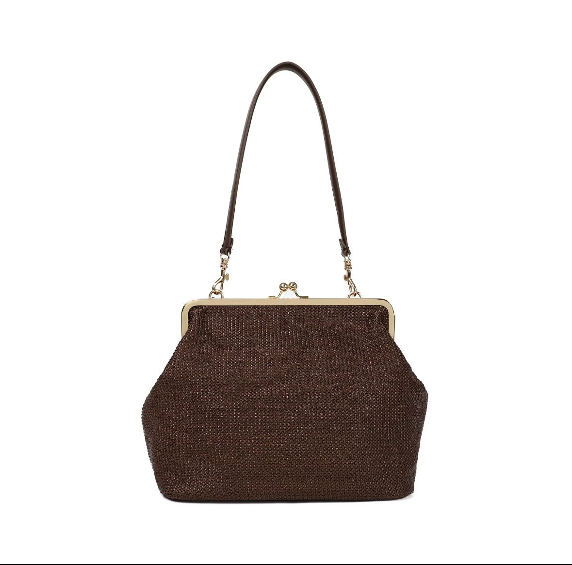 Vintage Woven Purse Shoulder Bag | Retro Frame Handbag