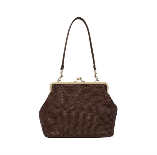 Vintage Woven Purse Shoulder Bag | Retro Frame Handbag