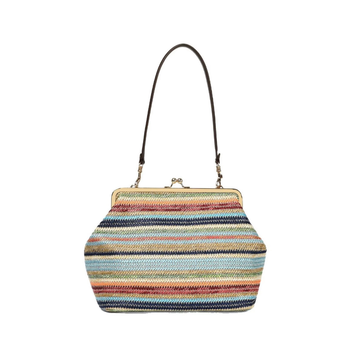 Vintage Woven Purse Shoulder Bag | Retro Frame Handbag