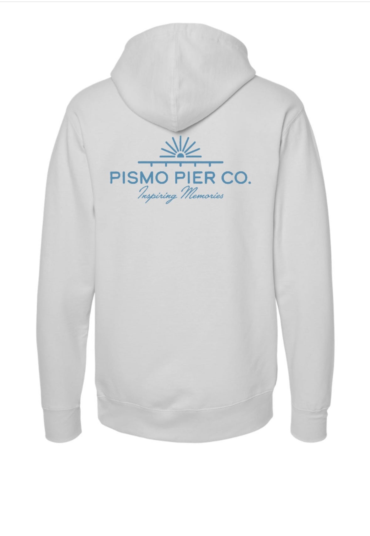 Pismo Pier Co. Midweight Hoodie – Smoke White Coastal California Fleece Sweatshirt