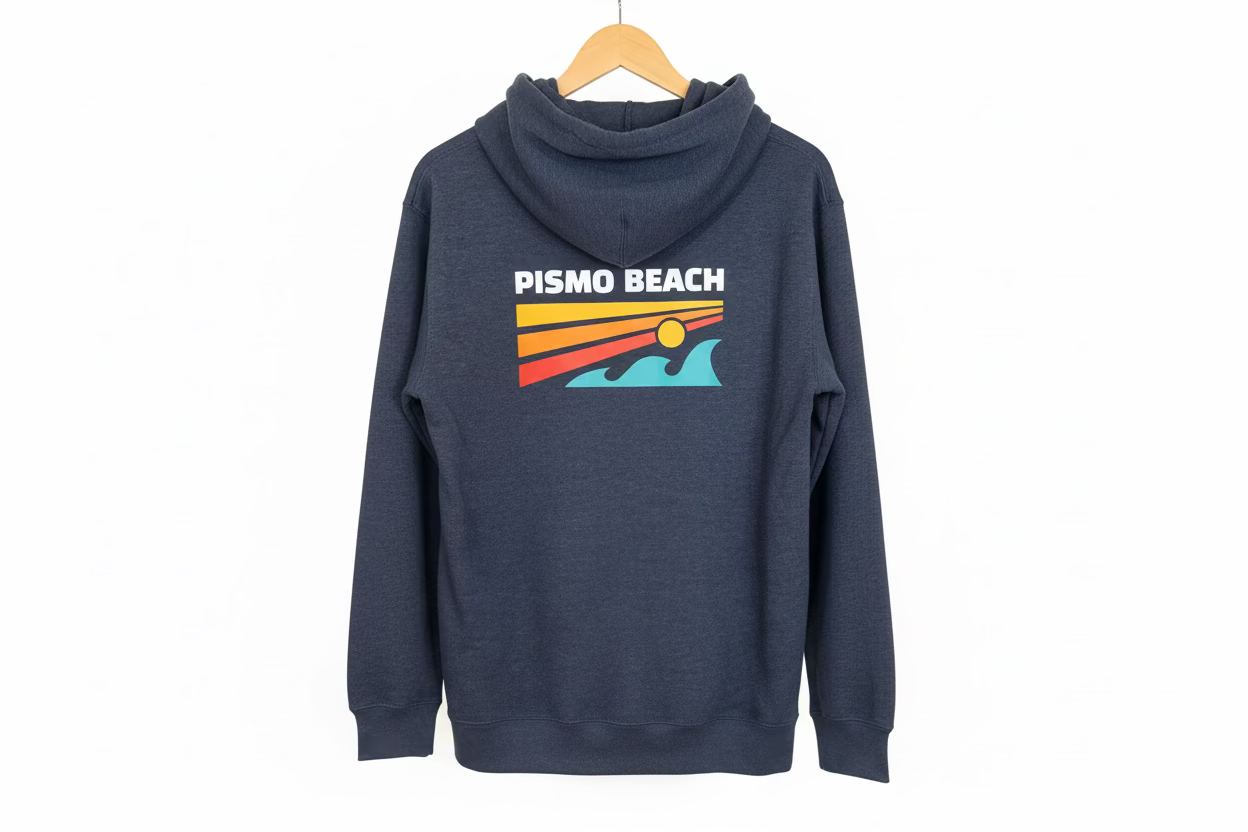 Pismo Beach Sky Wave Terry Zip Up Hoodie - Navy