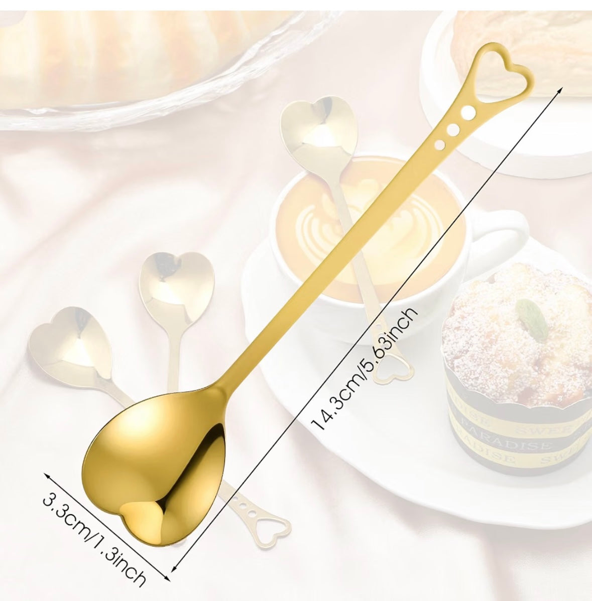 Gold Heart Handle Teaspoon