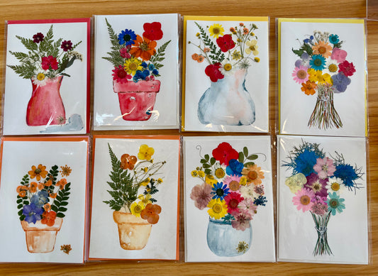 Pressed Flower Cards - Handmade