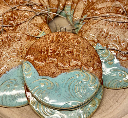 Footprints in the Sand Pismo Beach Ornament