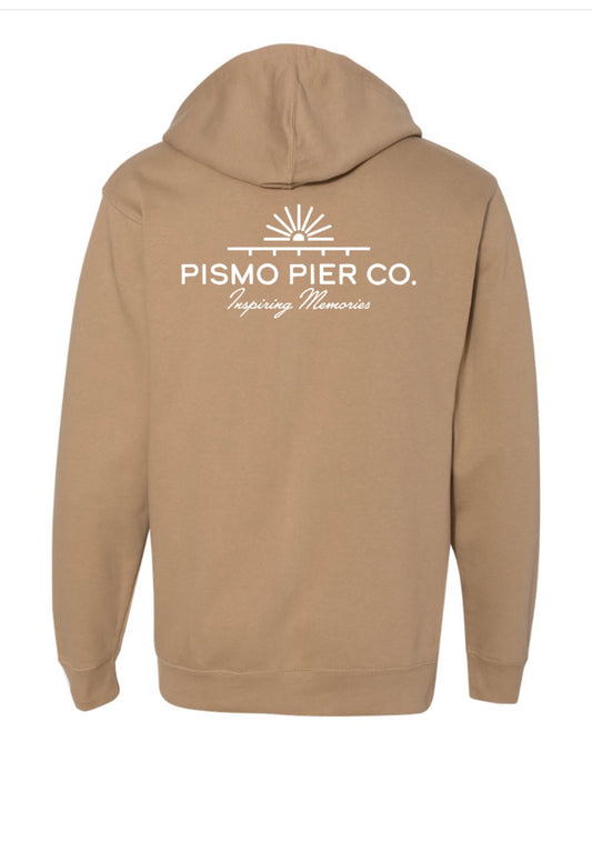 Pismo Pier Co. Midweight Hoodie – Sandstone Coastal California Fleece Sweatshirt