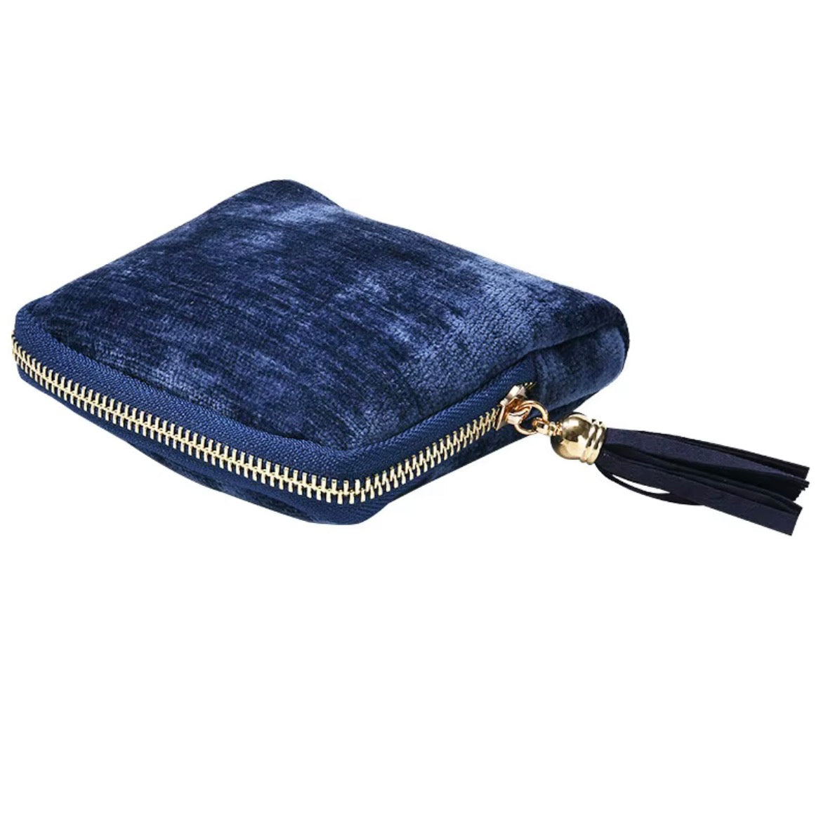 Velvet Travel Jewelry Organizer with Zipper and Tassel