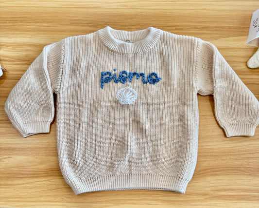 Pismo Hand stitched Children’s Sweater - Blue