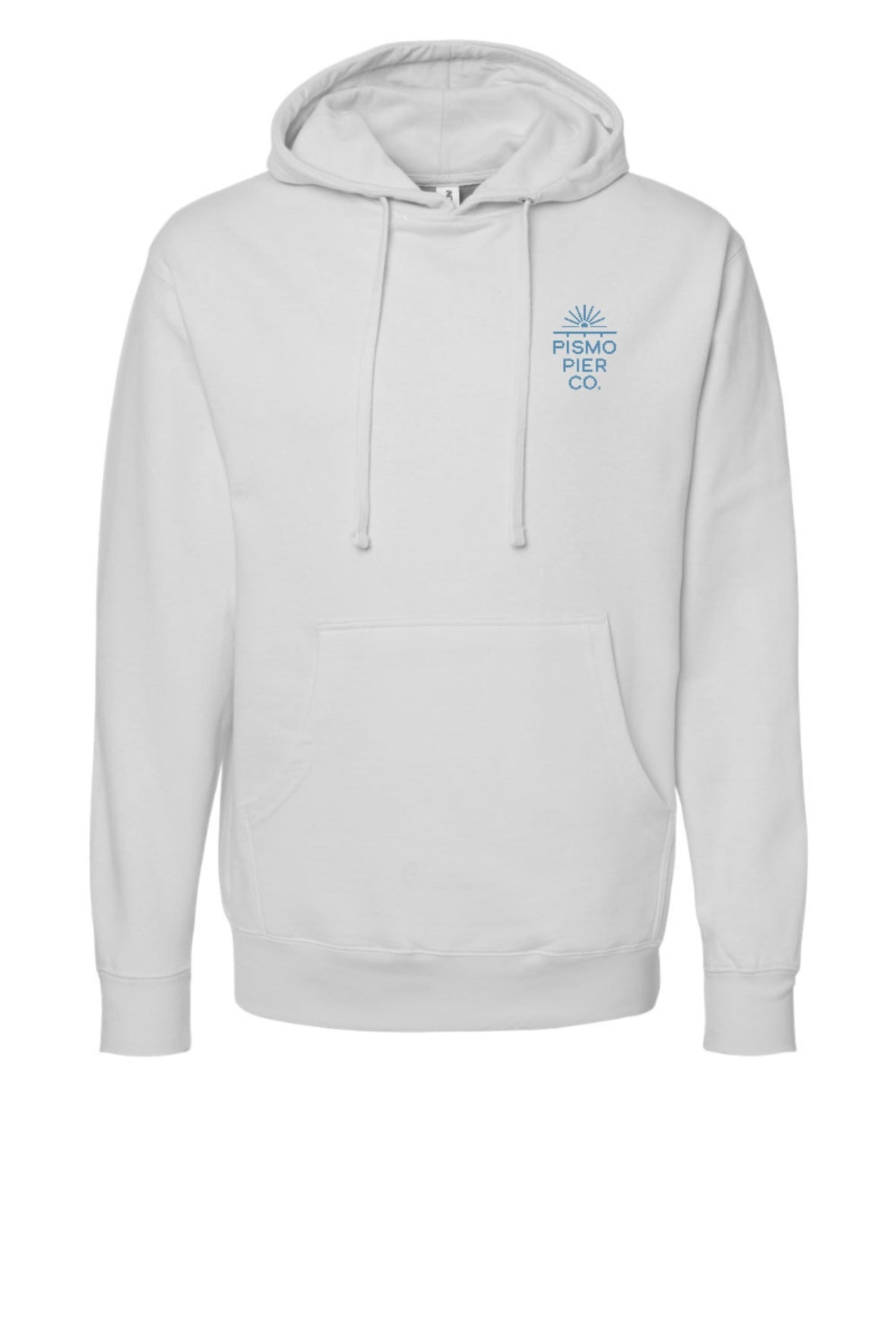 Pismo Pier Co. Midweight Hoodie – Smoke White Coastal California Fleece Sweatshirt