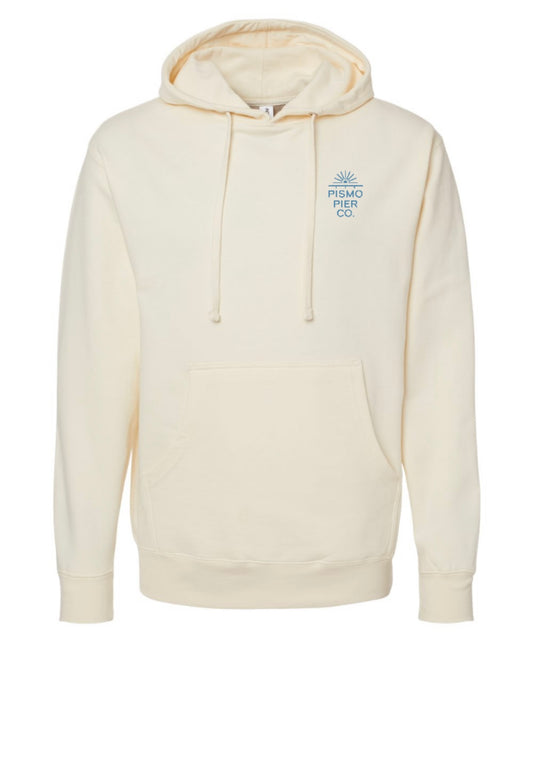 Pismo Pier Co. Midweight Hoodie – Bone/Cream Coastal California Fleece Sweatshirt