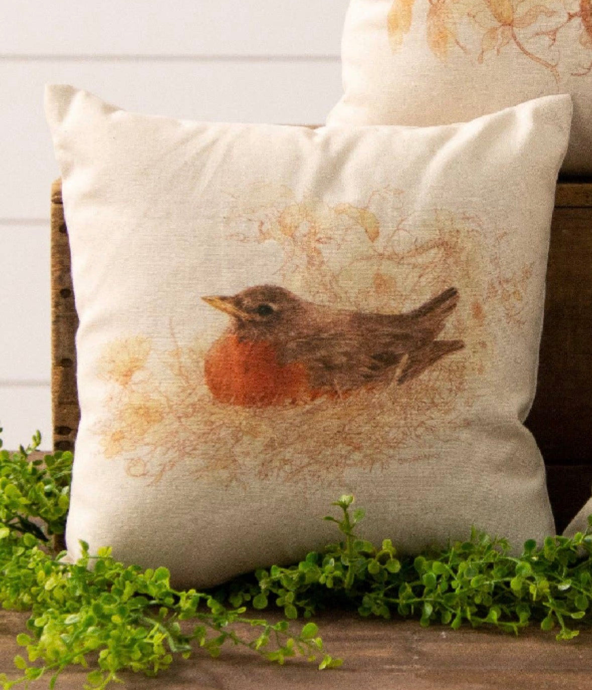 Pillows - Sepia Birds in Nests