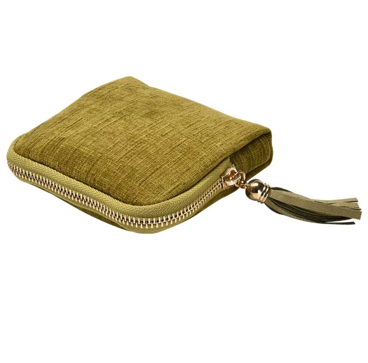 Velvet Travel Jewelry Organizer with Zipper and Tassel