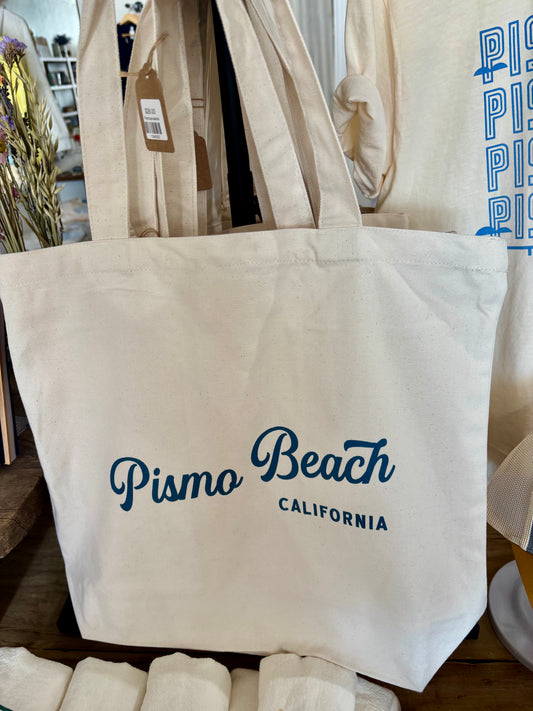 Pismo Beach Natural Canvas Market Tote