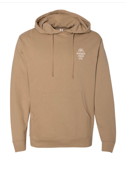 Pismo Pier Co. Midweight Hoodie – Sandstone Coastal California Fleece Sweatshirt