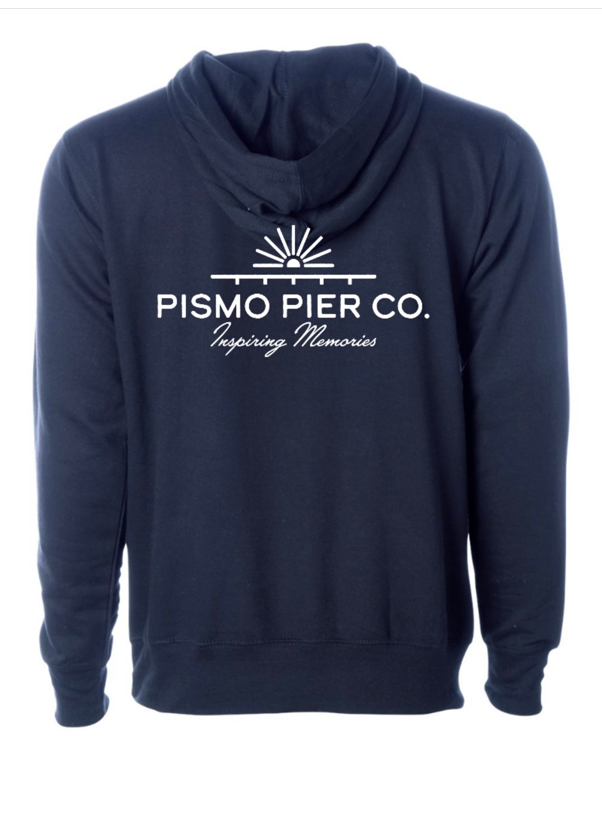 Pismo Pier Co. Midweight Hoodie – Navy Coastal California Fleece Sweatshirt