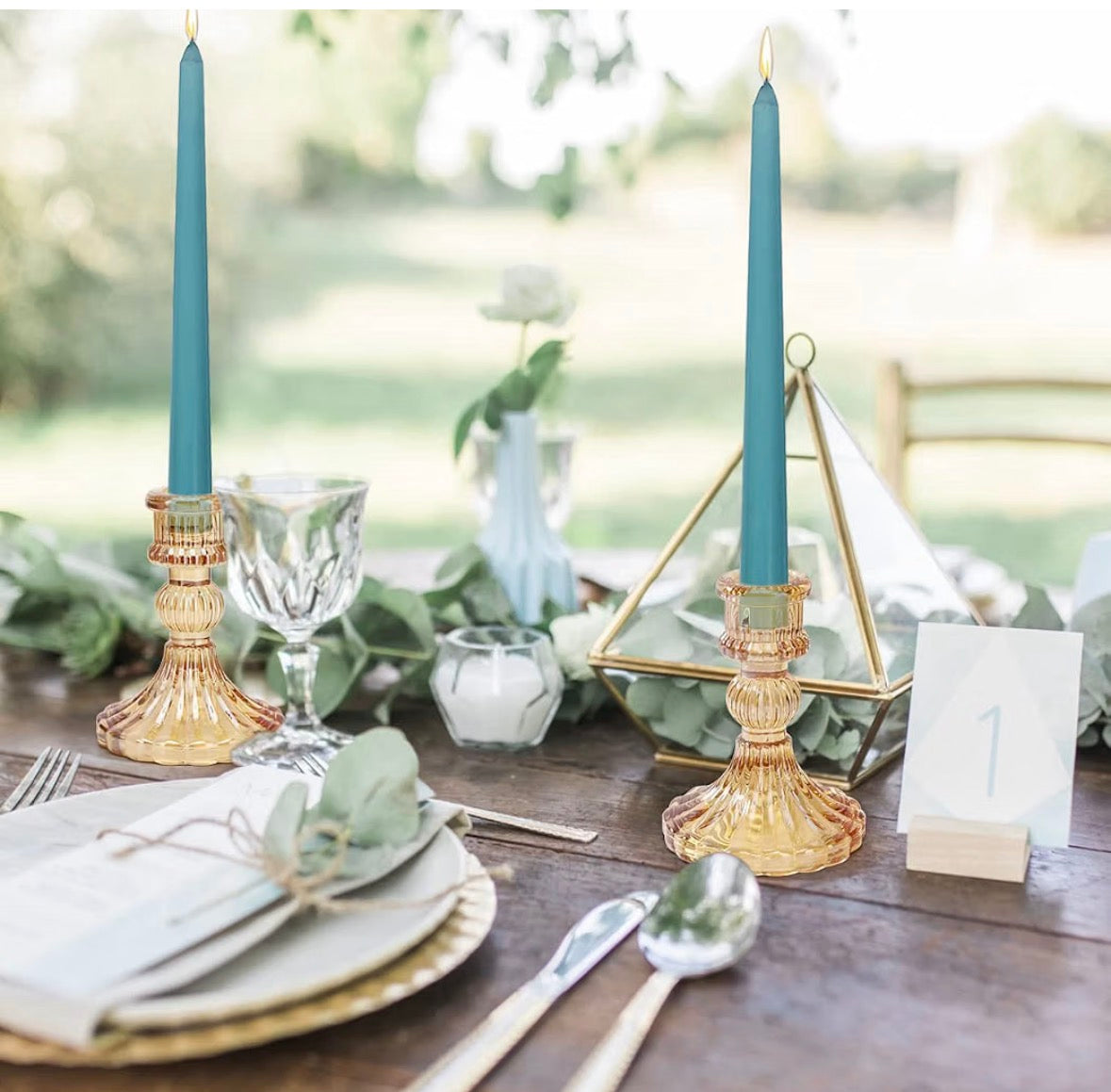 Vintage Champagne Glass Taper Candle Holder