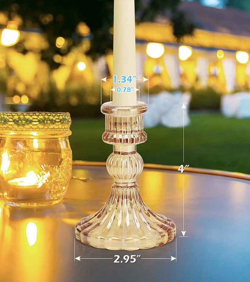 Vintage Champagne Glass Taper Candle Holder