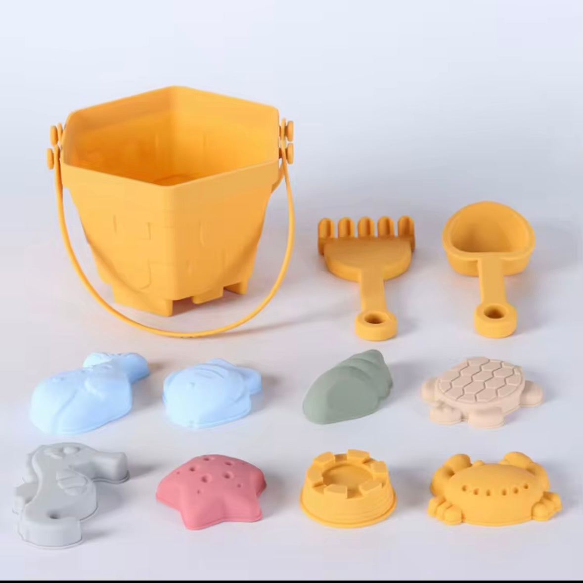 Sand Toys Beach Set - Eco Friendly Silicone in Pink, Blue or Yellow