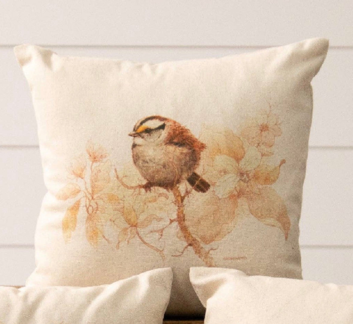 Pillows - Sepia Birds in Nests