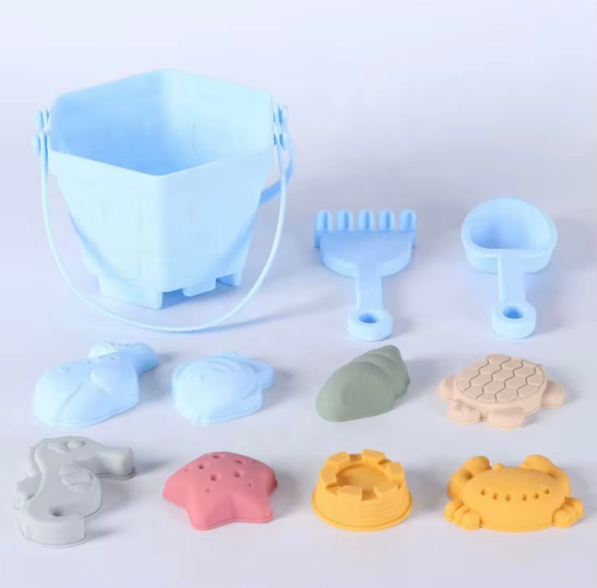 Sand Toys Beach Set - Eco Friendly Silicone in Pink, Blue or Yellow