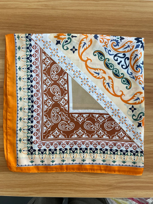 Bandana Scarf - Botanical Orange