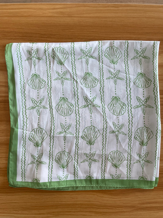 Bandana Scarf - Clam + Star Green