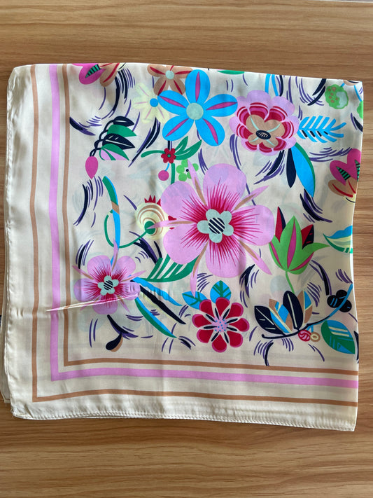 Bandana Scarf - Floral Cream
