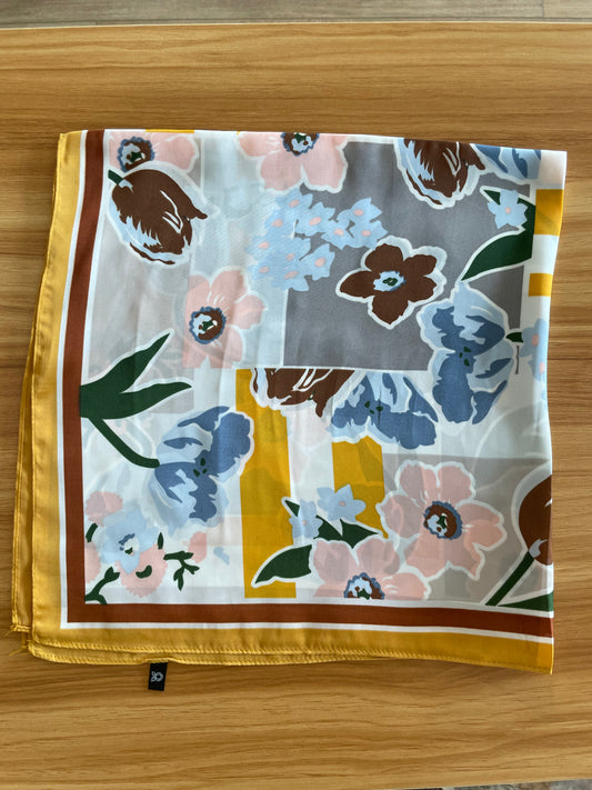 Bandana Scarf - Geometric Floral GOLD