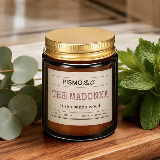 The Madonna Soy Wax Candle – Rose Sandalwood, 6 oz | Pismo Pier Co.