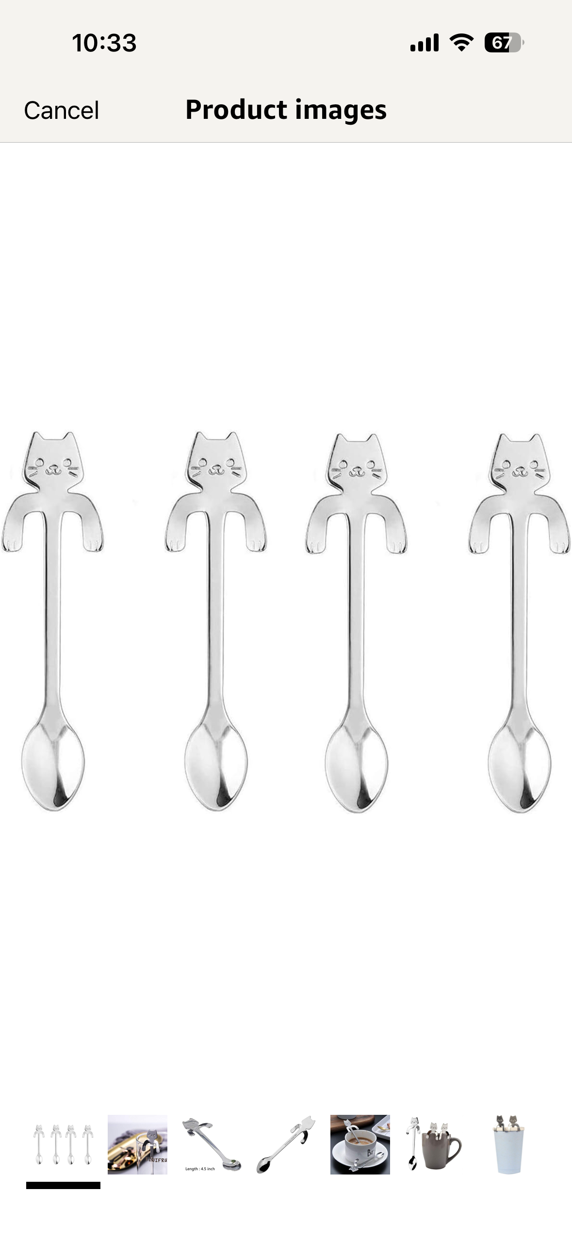 Cat Tea Spoon Gold or Silver