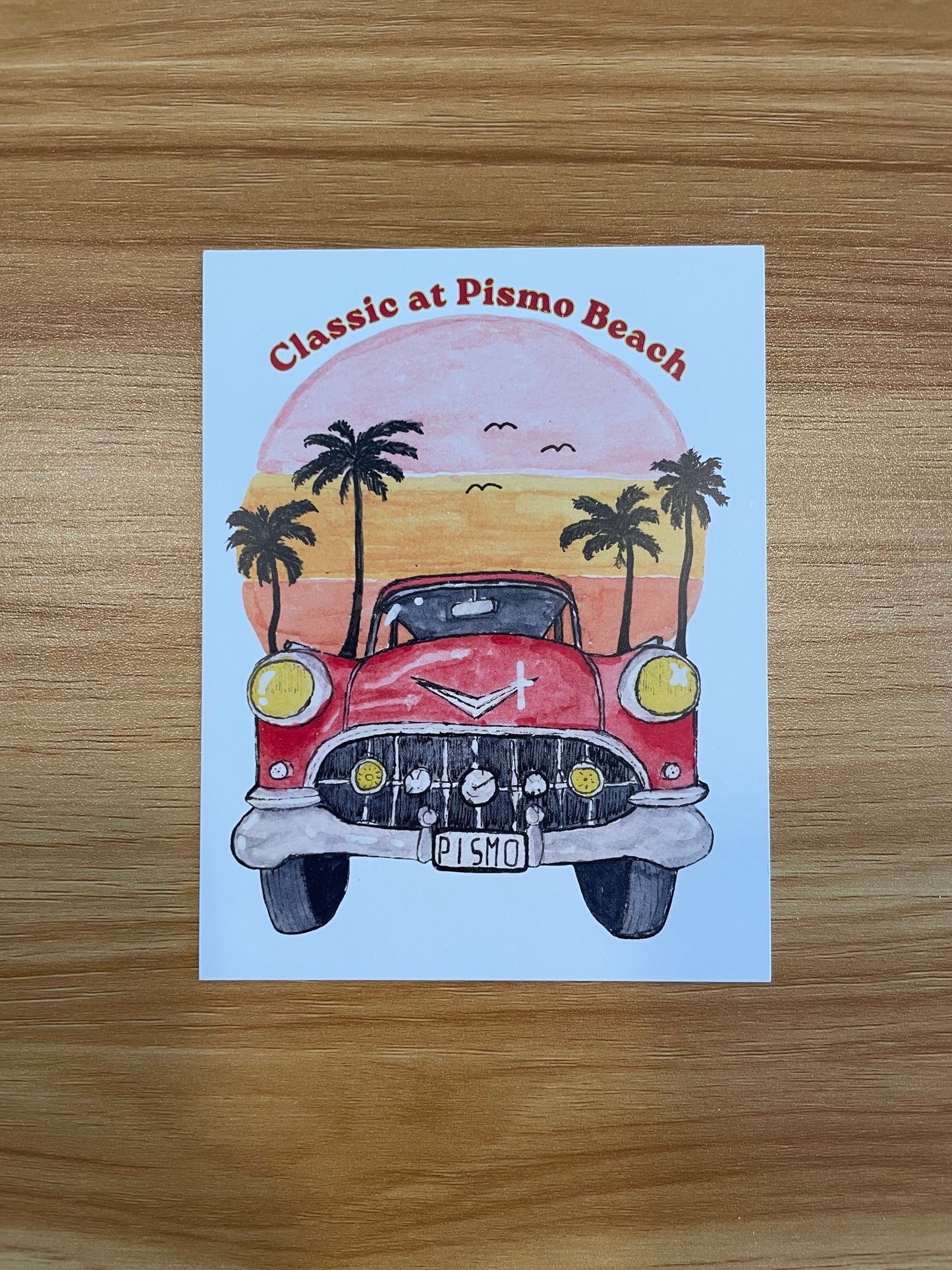 Classic at Pismo Postcard - Local Artist Watercolor Print