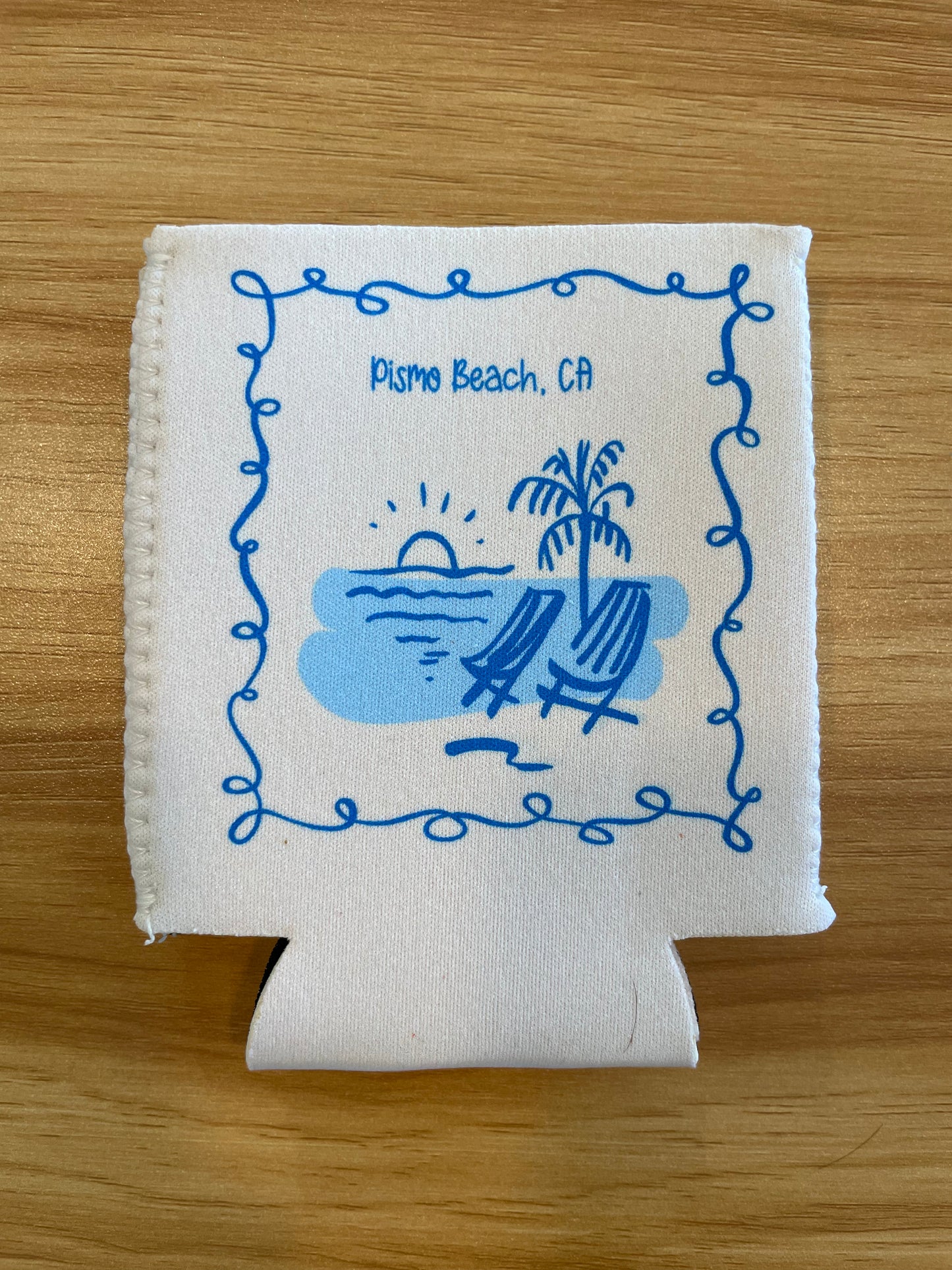 Pismo Beach Slim Can Cooler Koozie - Coastal Drink Sleeve