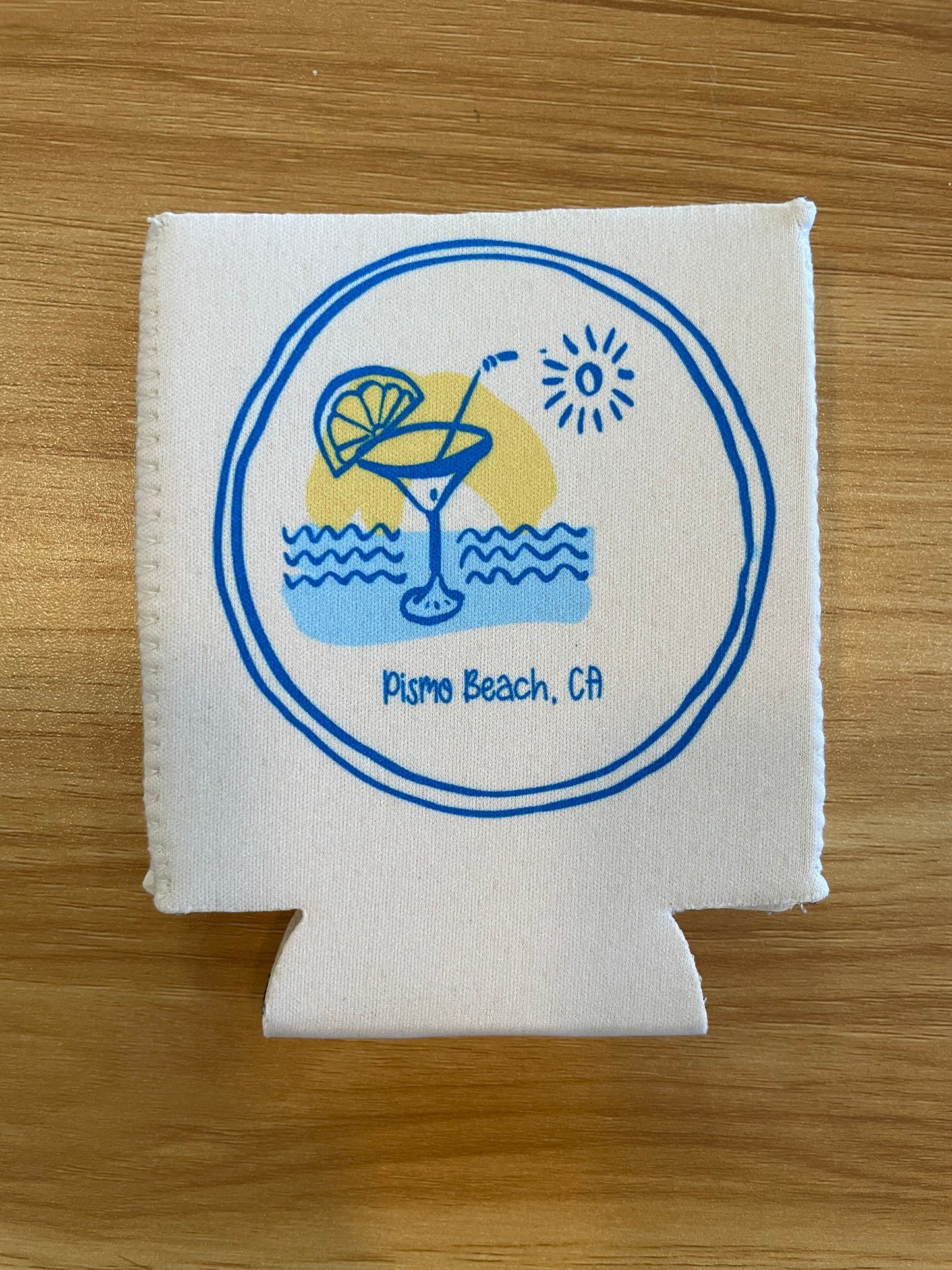 Pismo Beach Slim Can Cooler Koozie - Coastal Drink Sleeve
