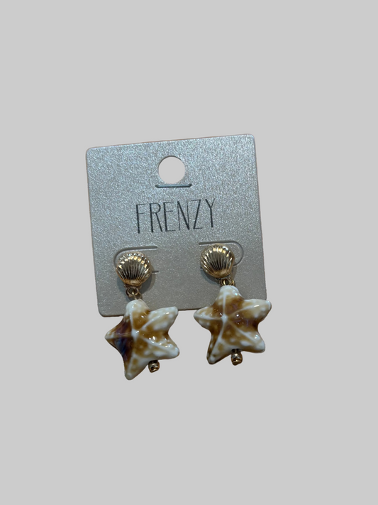 Clam Stud Starfish Charm Dangle