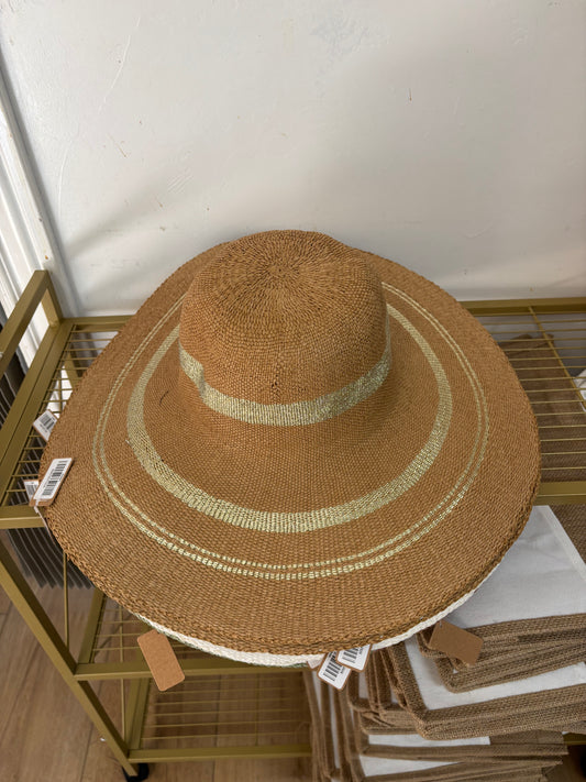 Metallic Accent Trim Floppy Hat