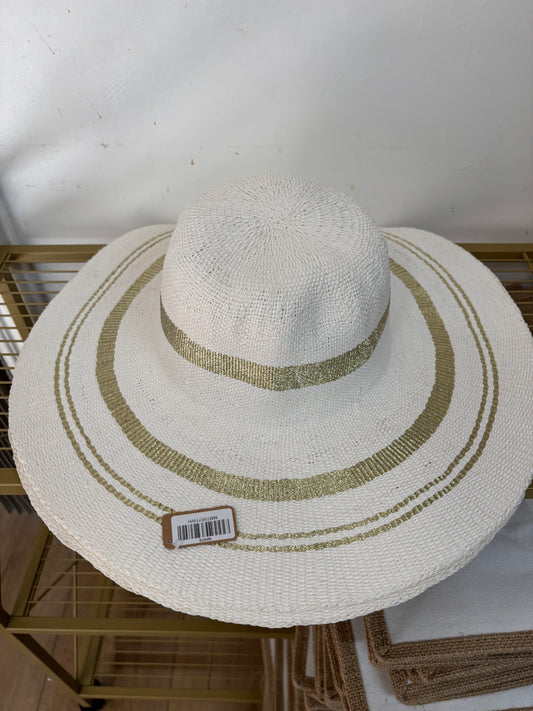 Metallic Accent Trim Floppy Hat
