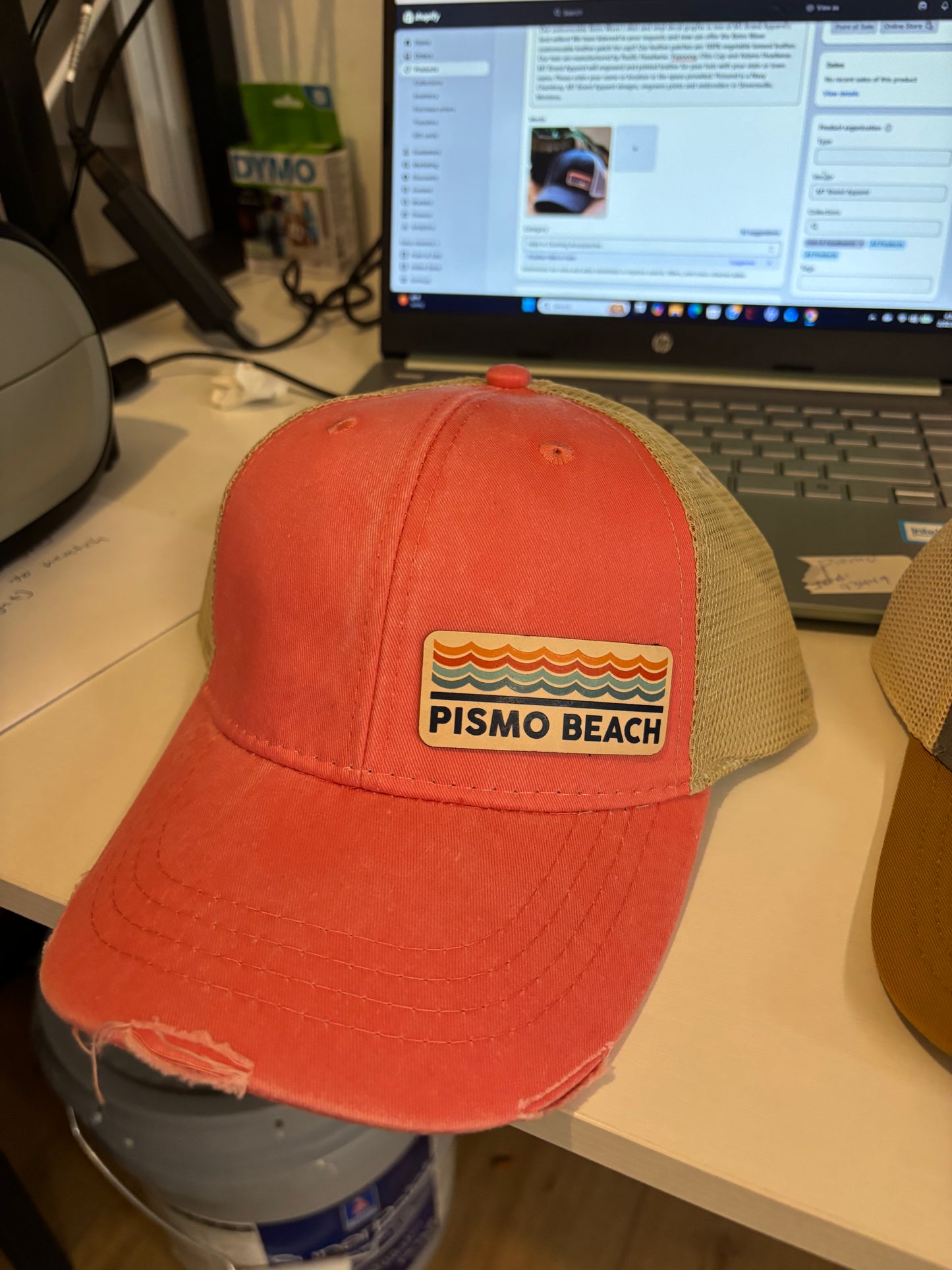Retro Wave - Leather Patch Hat - CUSTOMIZABLE