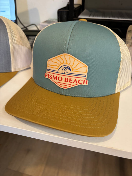 Sun & Waves Leather Patch Hat - CUSTOMIZABLE