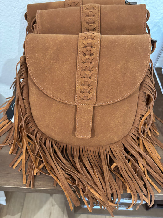 Suede Fringe Crossbody Purse