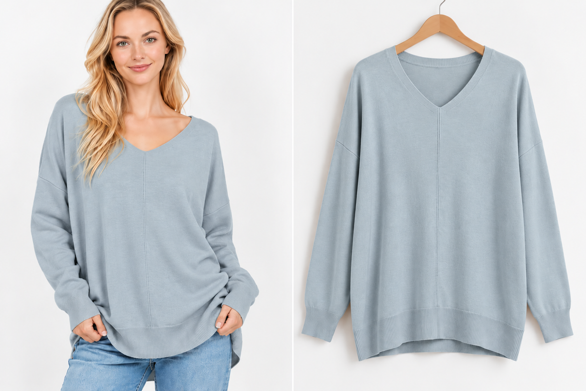 The Coastal Ease V-Neck Sweater