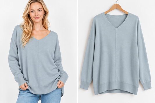 The Coastal Ease V-Neck Sweater