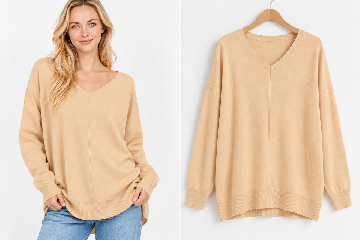 The Coastal Ease V-Neck Sweater